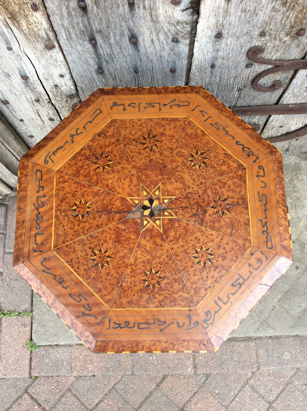 A 19thC Thuya & olive wood octagonal top moorish table View IV