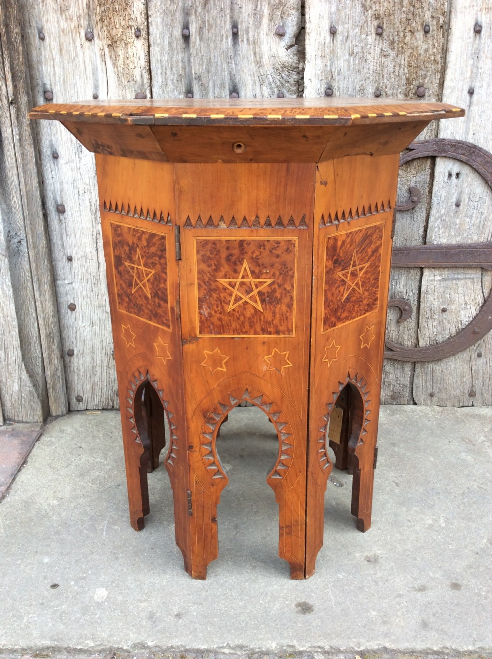A 19thC Thuya & olive wood octagonal top moorish table View VI