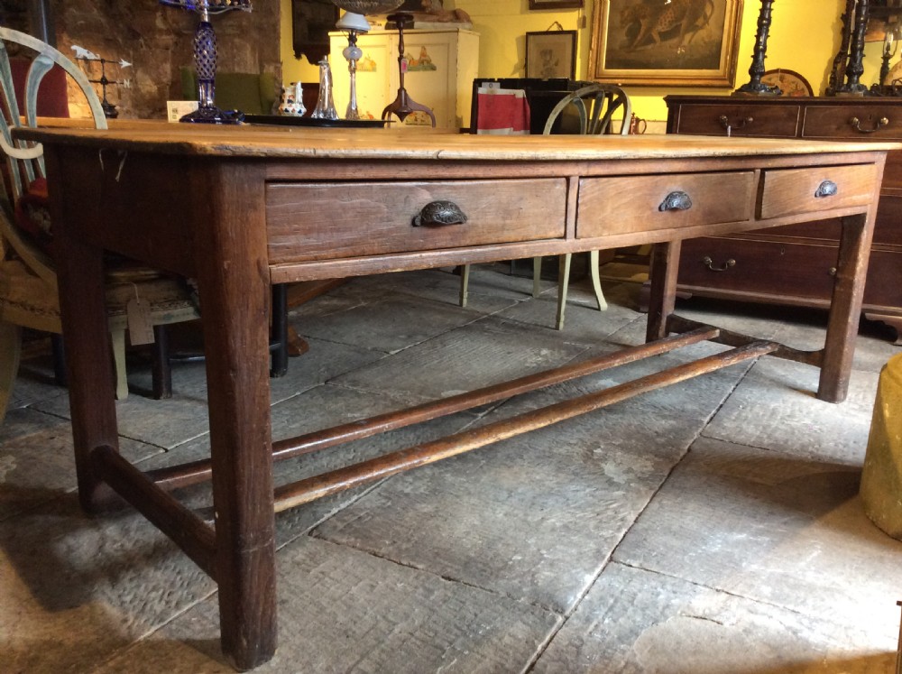 19thC Pine refectory table