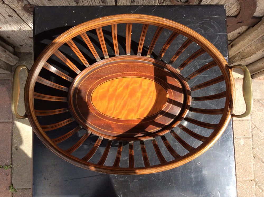 An Edwardian mahogany bread basket View IV
