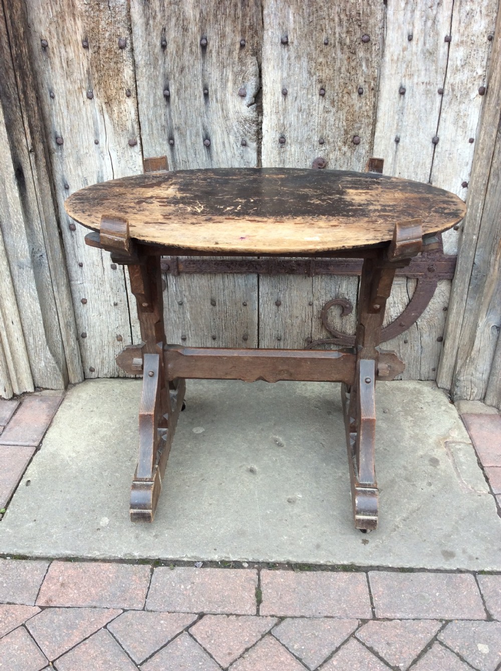 An Arts & Crafts gothic revival oak table View II