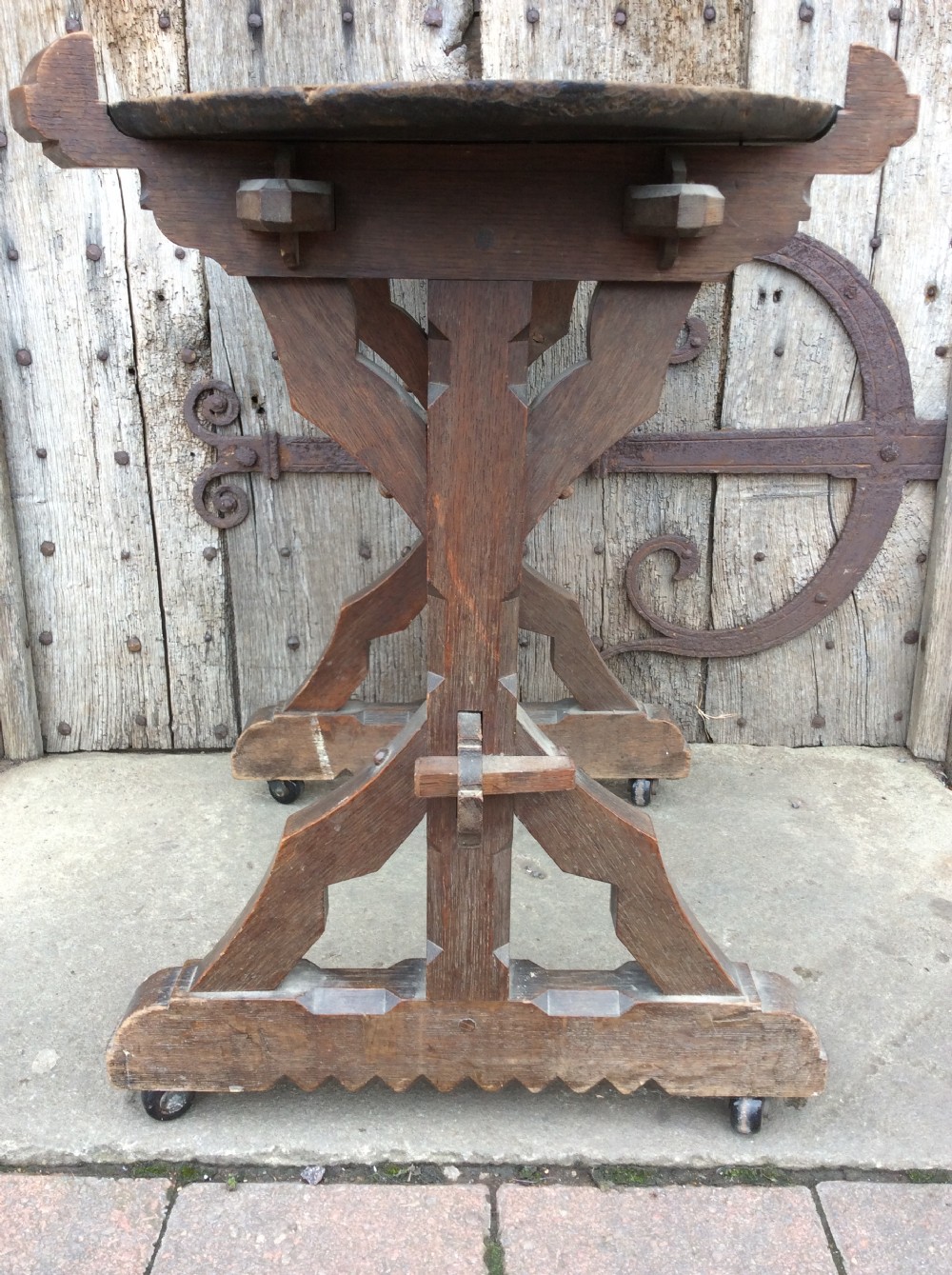 An Arts & Crafts gothic revival oak table View V