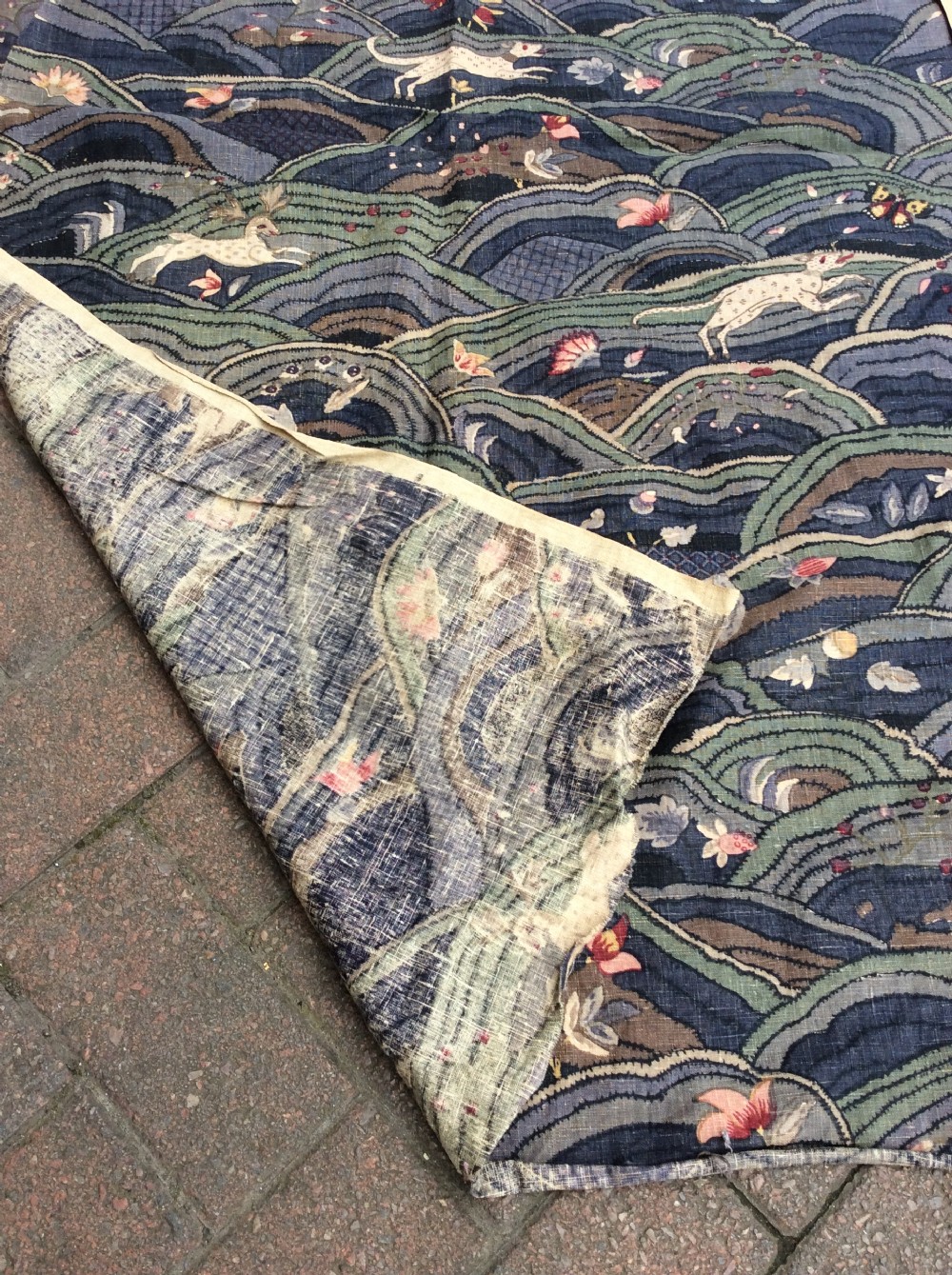 An Arts and crafts linen fabric remnant View IV
