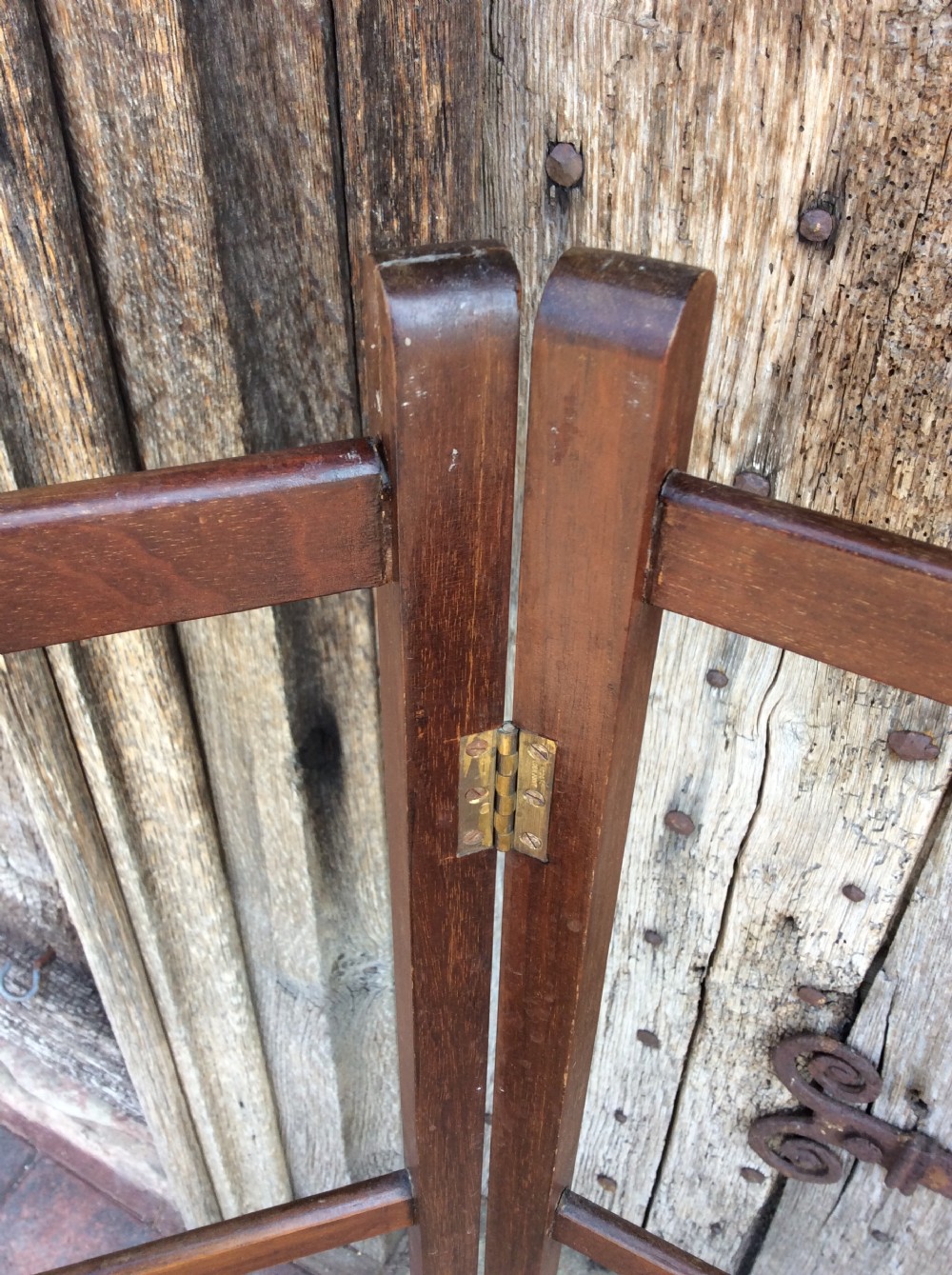 An Edwardian mahogany 3 fold towel rail View II