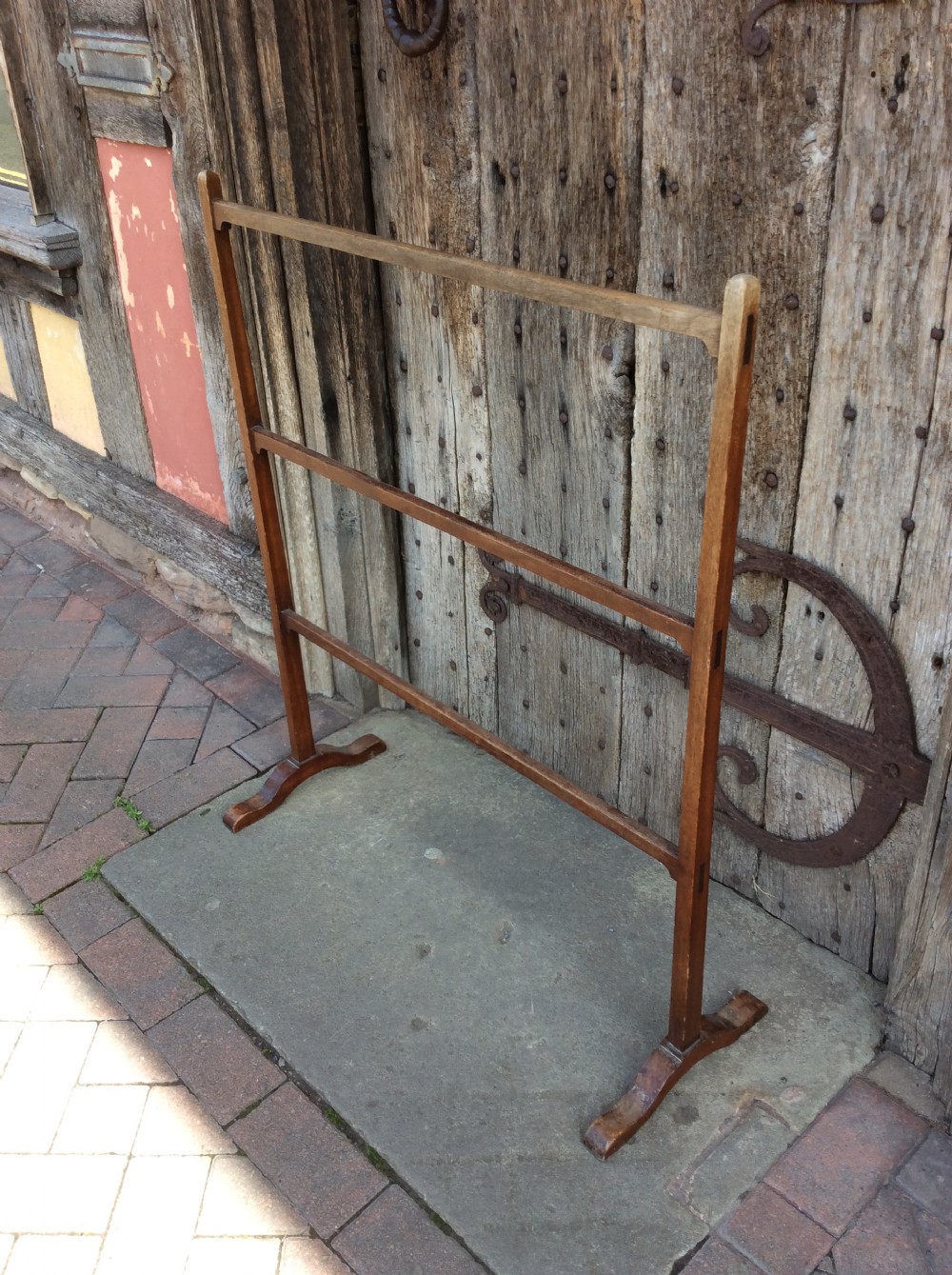 An Edwardian English walnut  towel rail View III