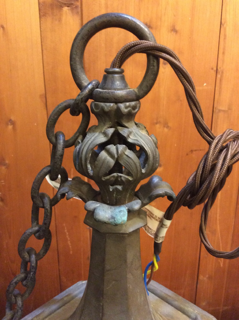 An early 20thC gothic revival bronze hall lantern View II