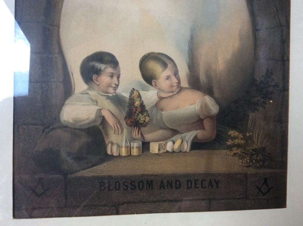 A 19thC masonic picture entitled «  Blossom and Decay »  View II