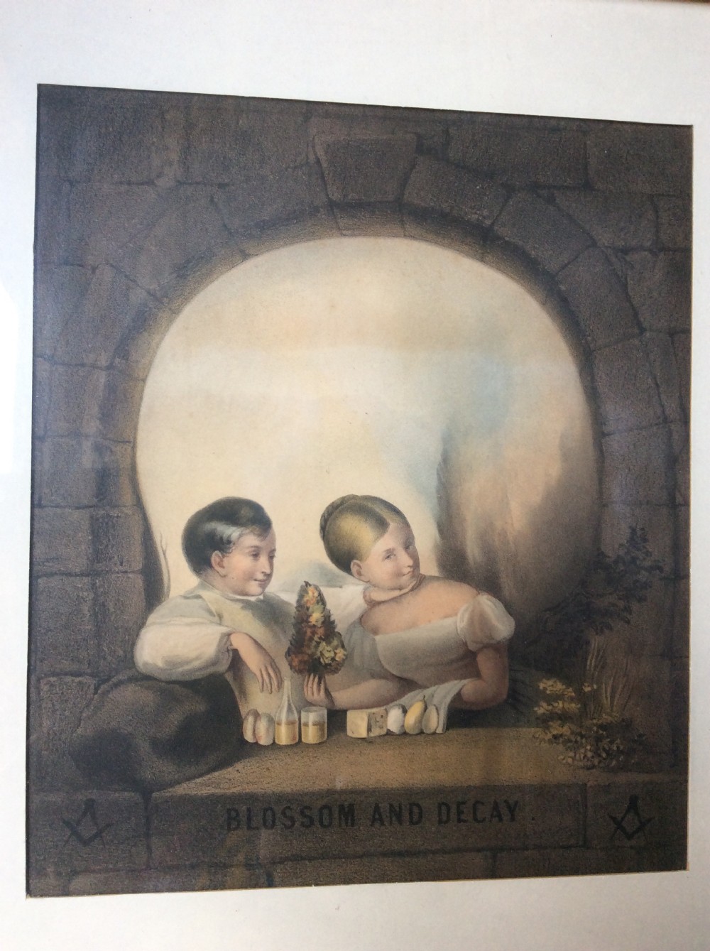 A 19thC masonic picture entitled «  Blossom and Decay »  View III