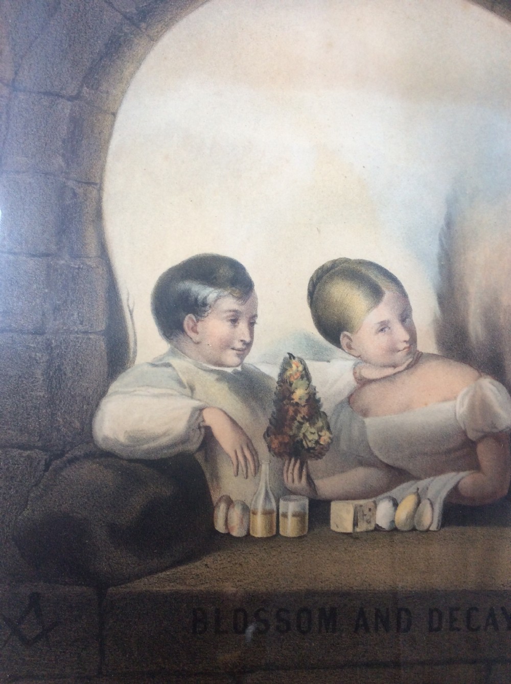 A 19thC masonic picture entitled «  Blossom and Decay »  View IV