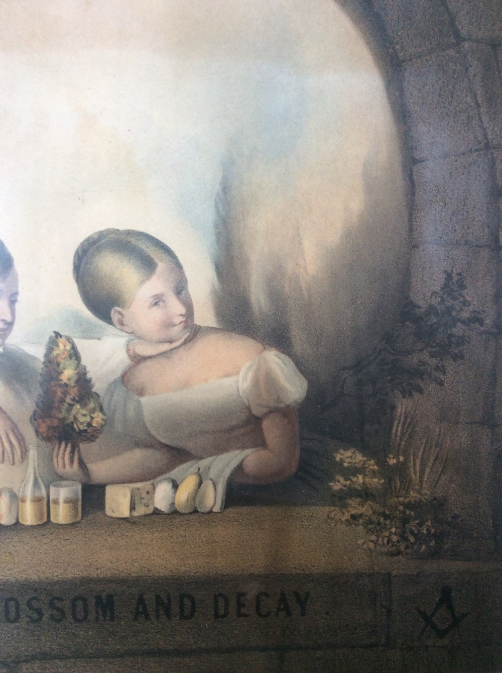 A 19thC masonic picture entitled «  Blossom and Decay »  View V