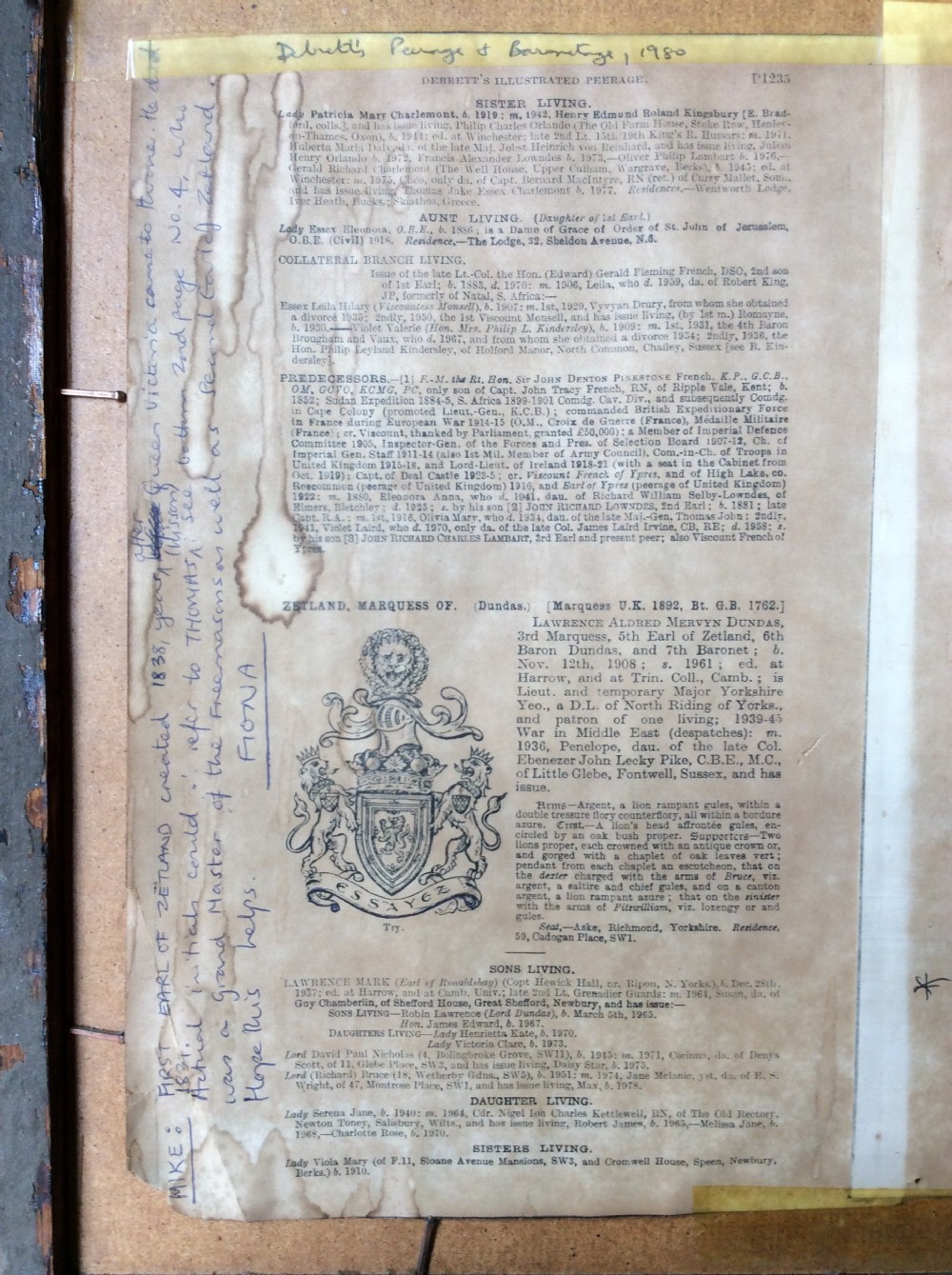 A 19thC masonic picture entitled «  Blossom and Decay »  View VI