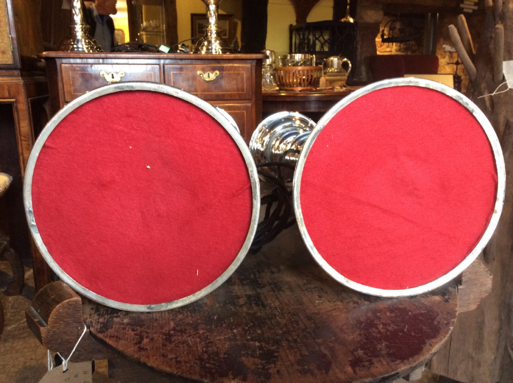 A pair of Edwardian silverplated converted Gothic candlesticks View VIII