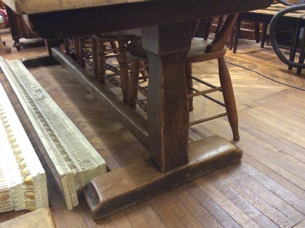 An early 20thC 10 seater oak refectory table View VII
