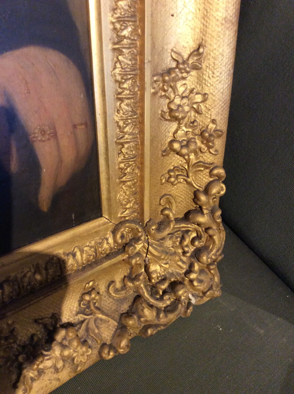 A 19thC oil painting of a lady in gilded frame View V