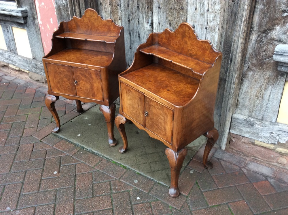 A pair of 1920’s burr ash bedside cabinets View IV