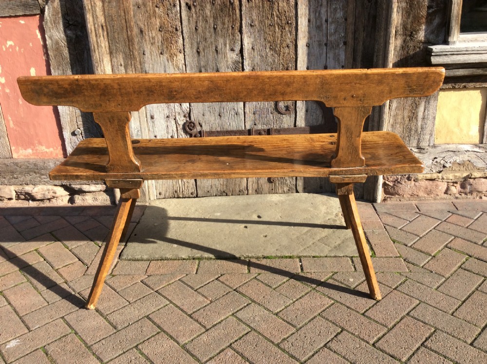 A charming early 19thC Welsh country elm and ash bench View VIII