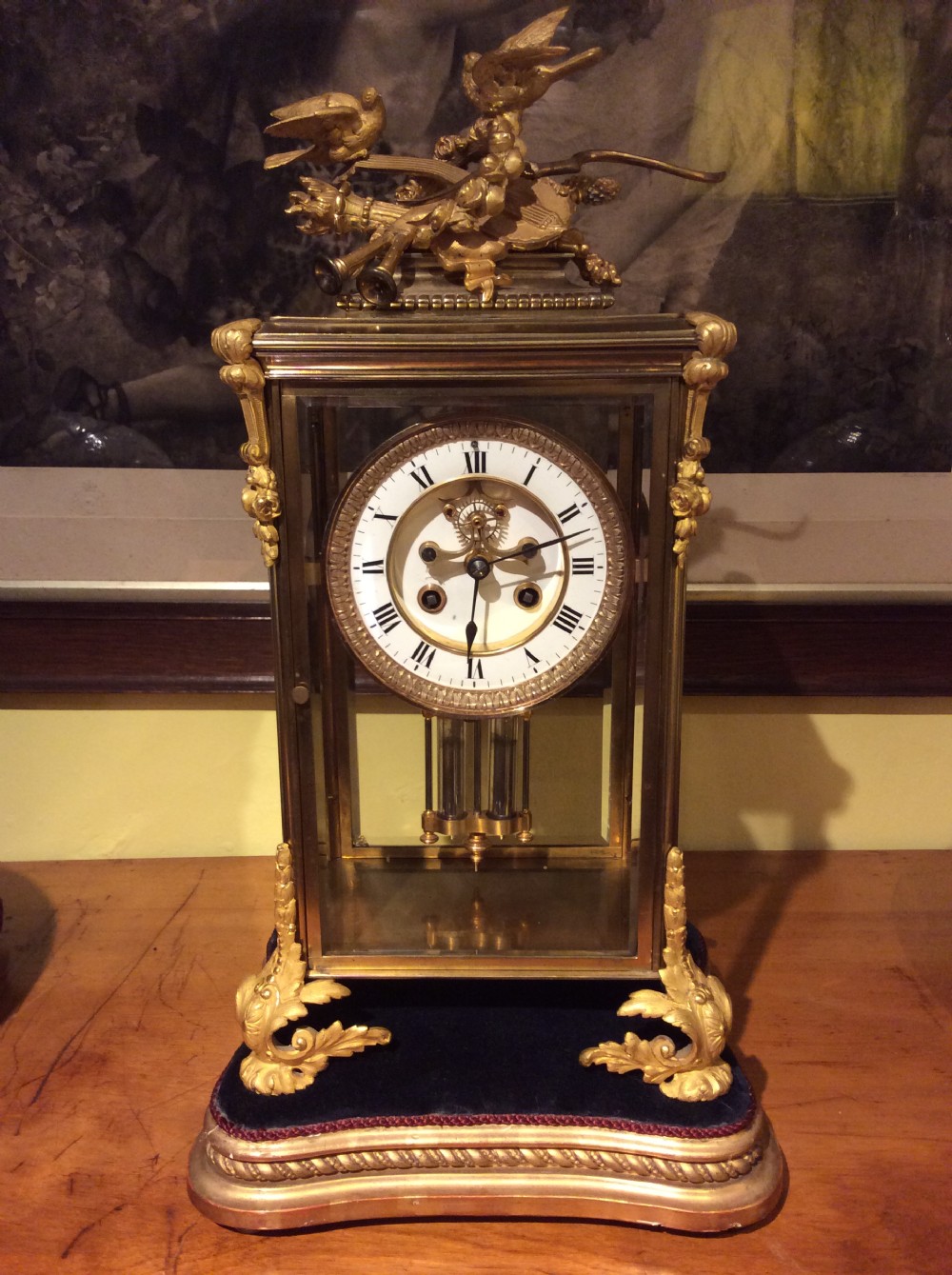 A 19thC French brass & ormolu clock of exeptional quality View VII