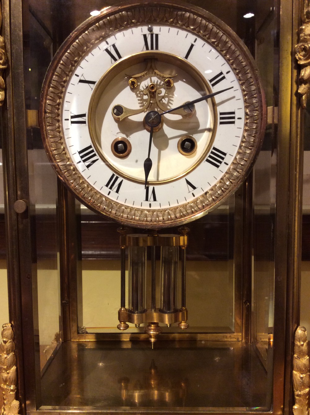 A 19thC French brass & ormolu clock of exeptional quality View VIII