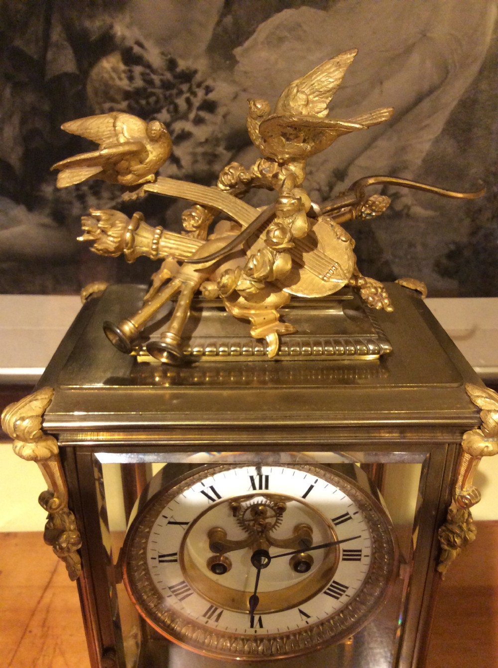 A 19thC French brass & ormolu clock of exeptional quality View X