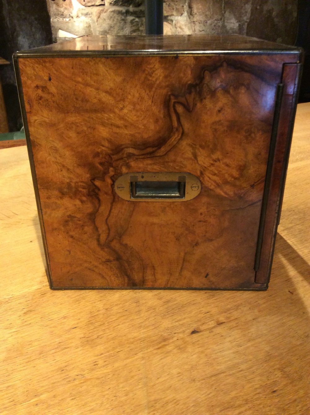 A 19thC Walnut humidor  View V