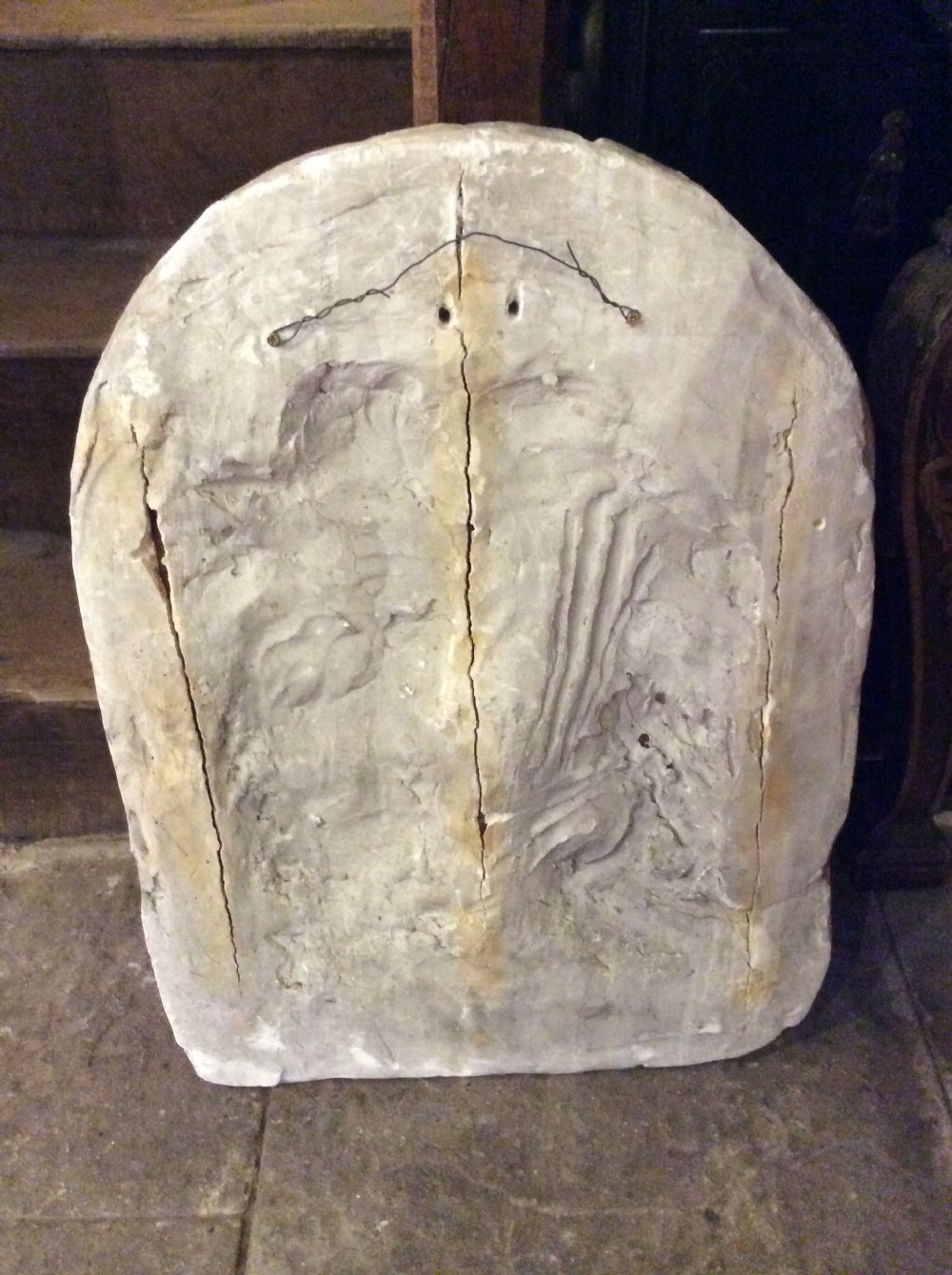 A 19thC plaster relief of a coat of arms View V