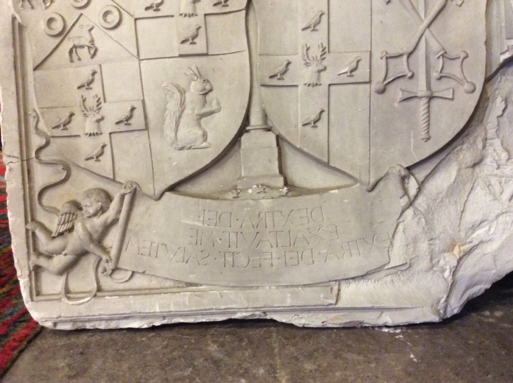 A 19thC plaster relief of a coat of arms View VII