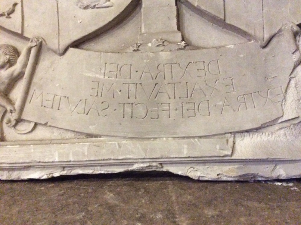 A 19thC plaster relief of a coat of arms View VIII
