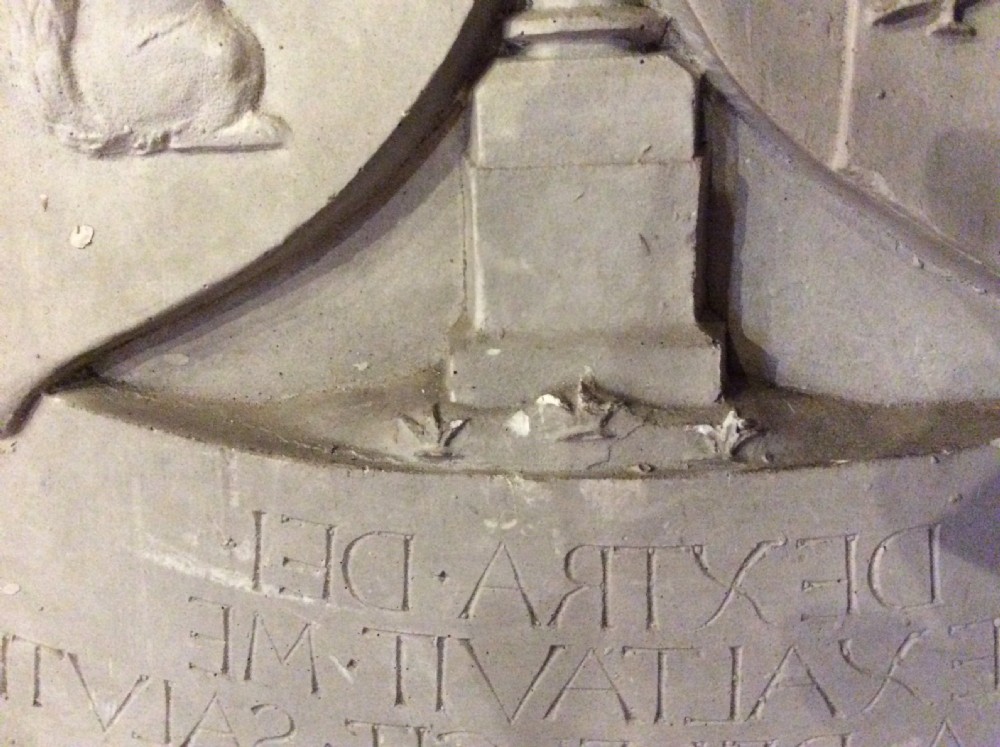 A 19thC plaster relief of a coat of arms View IX