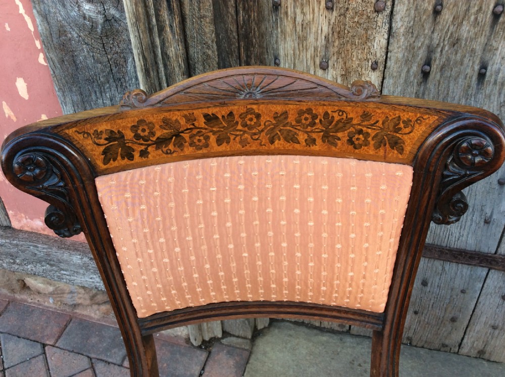A pair of Regency rosewood & holly inlaid chairs attributed to George Bullock View III