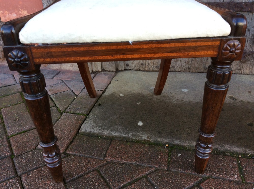 A pair of Regency rosewood & holly inlaid chairs attributed to George Bullock View V