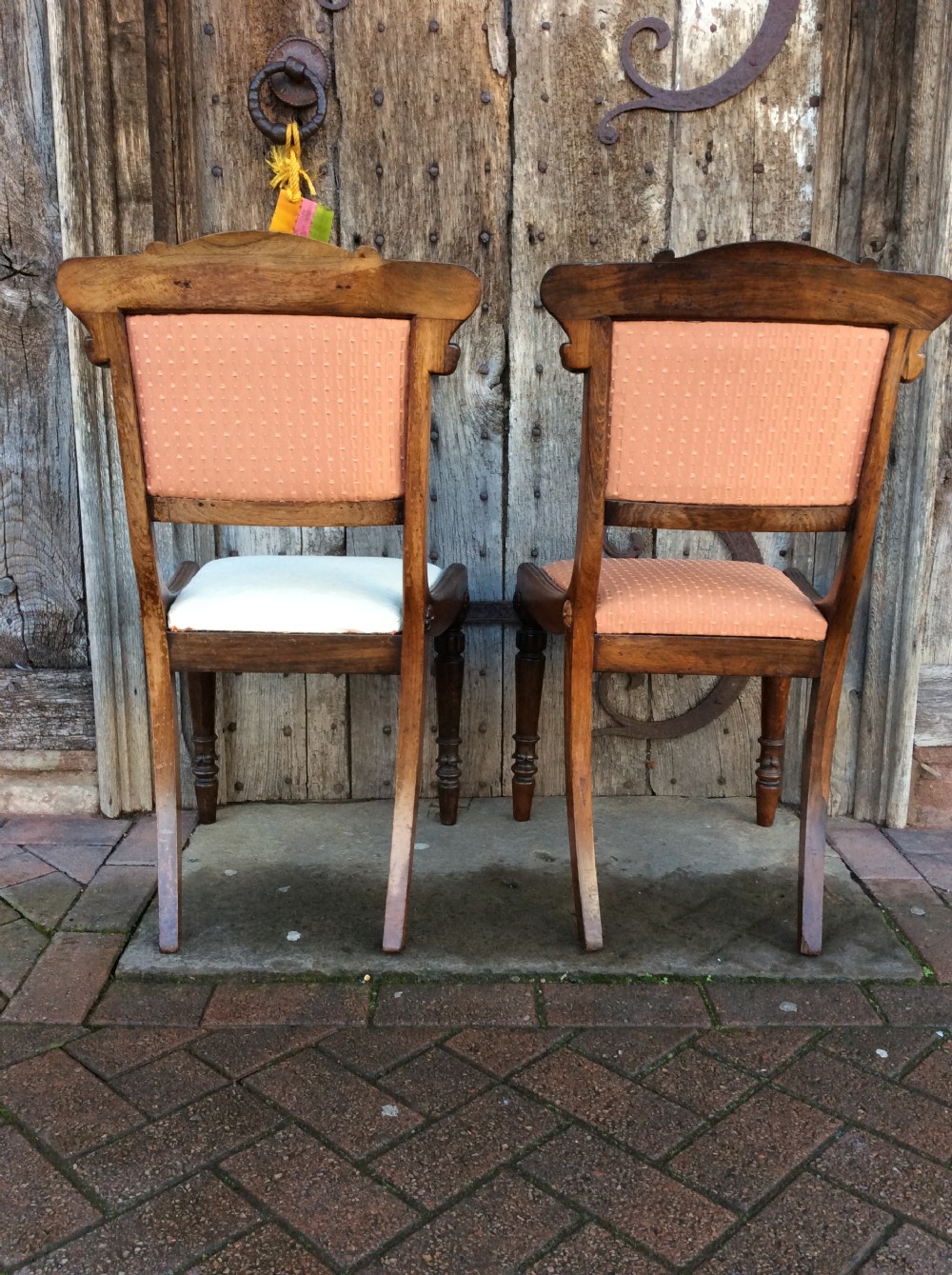 A pair of Regency rosewood & holly inlaid chairs attributed to George Bullock View VII