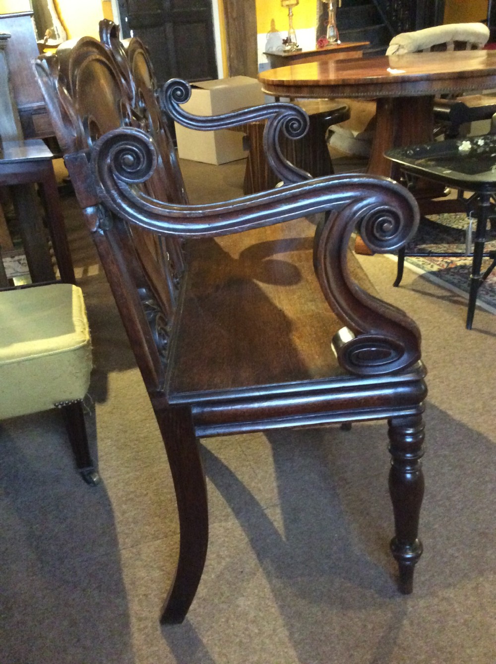A 19thC carved oak bench View II