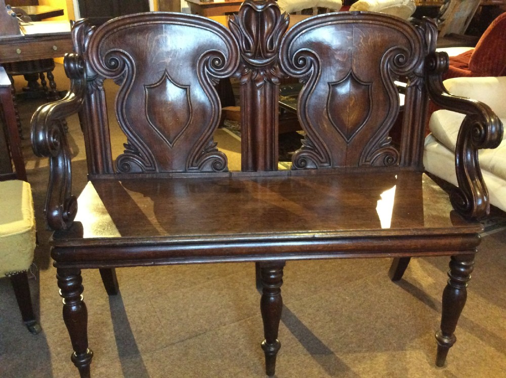 A 19thC carved oak bench View III