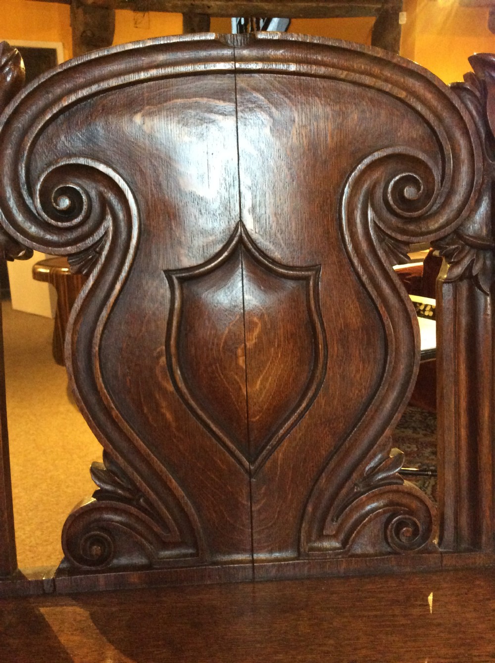 A 19thC carved oak bench View VI