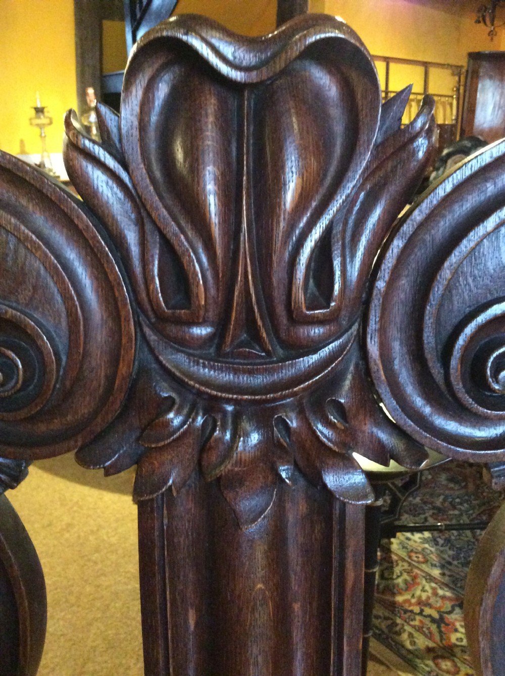 A 19thC carved oak bench View IX