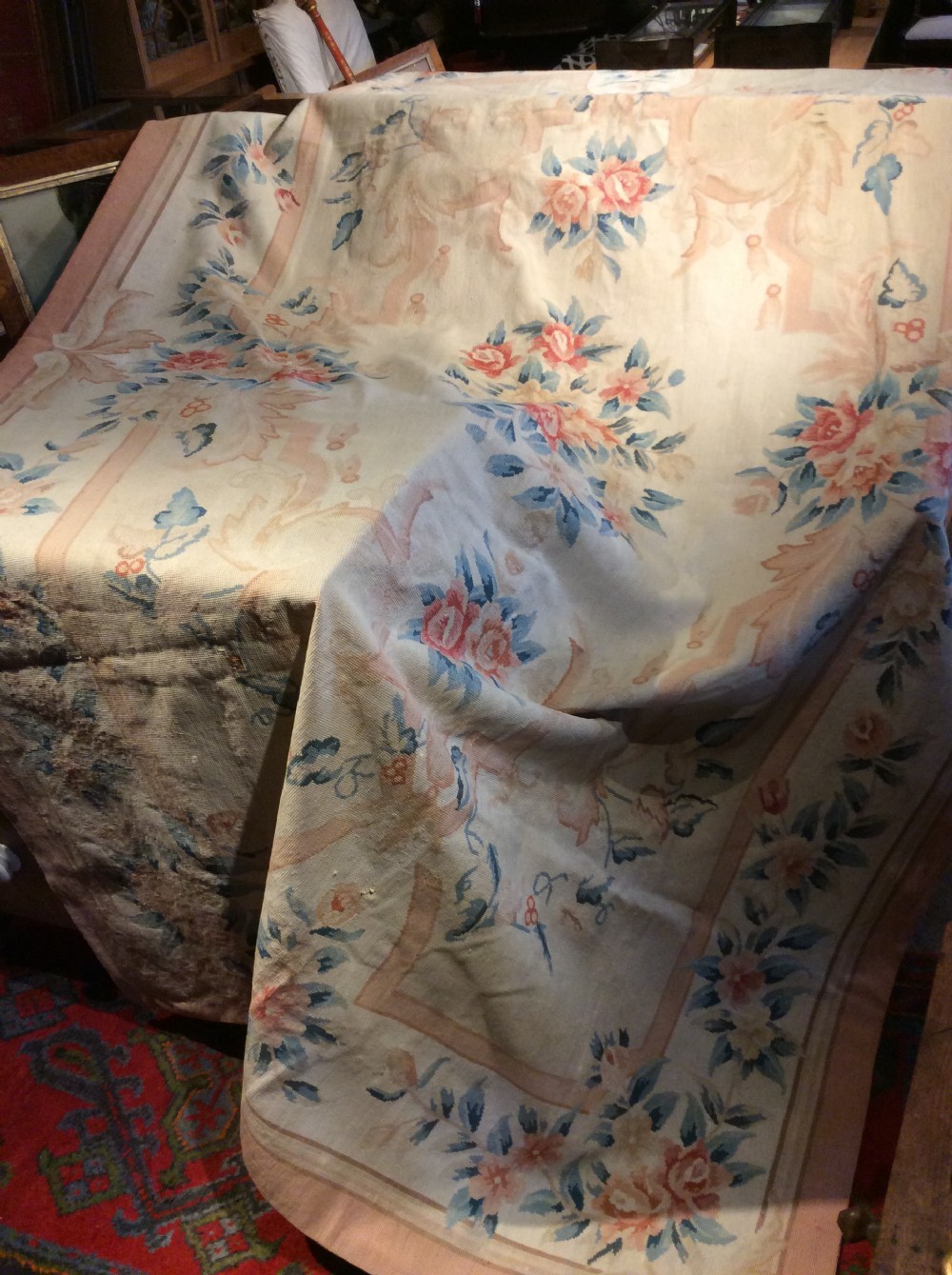A French handmade tapestry wool rug. View III