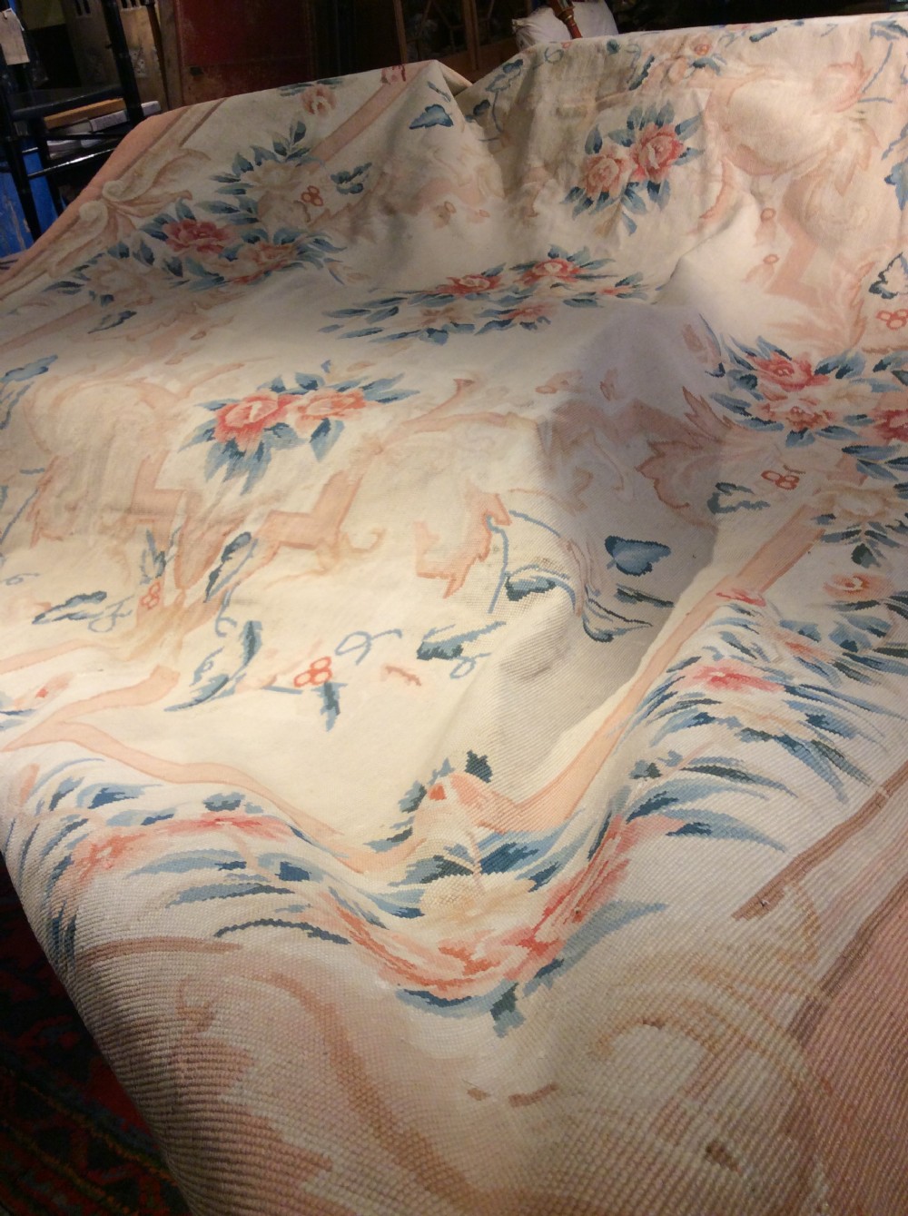 A French handmade tapestry wool rug. View IX