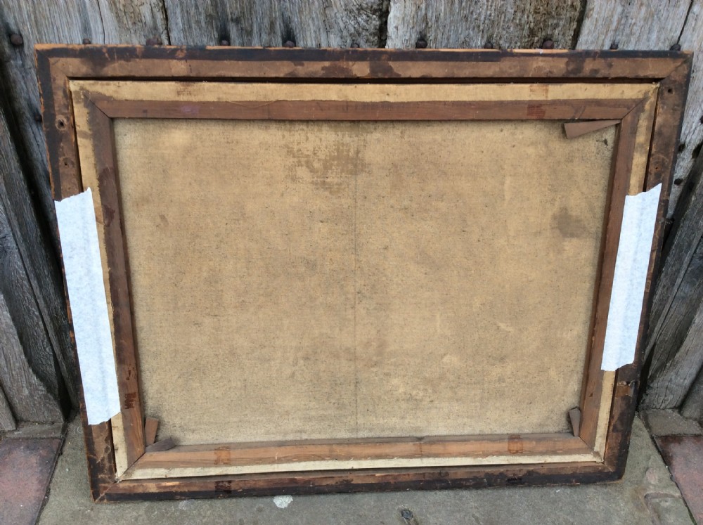 19thC oil painting of sailing ship in roswood frame View V