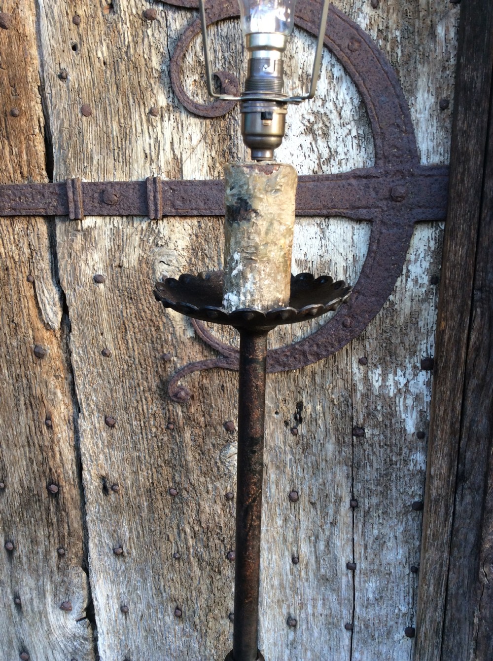 A pair of early 20thC steel standard lamps View V