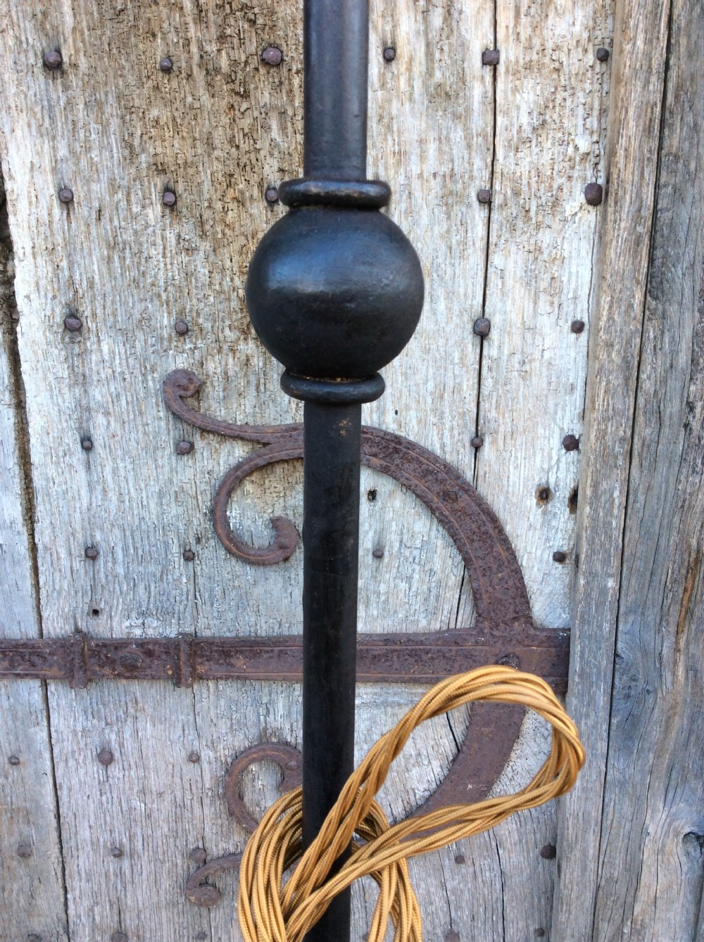 A pair of early 20thC steel standard lamps c.1900 View II