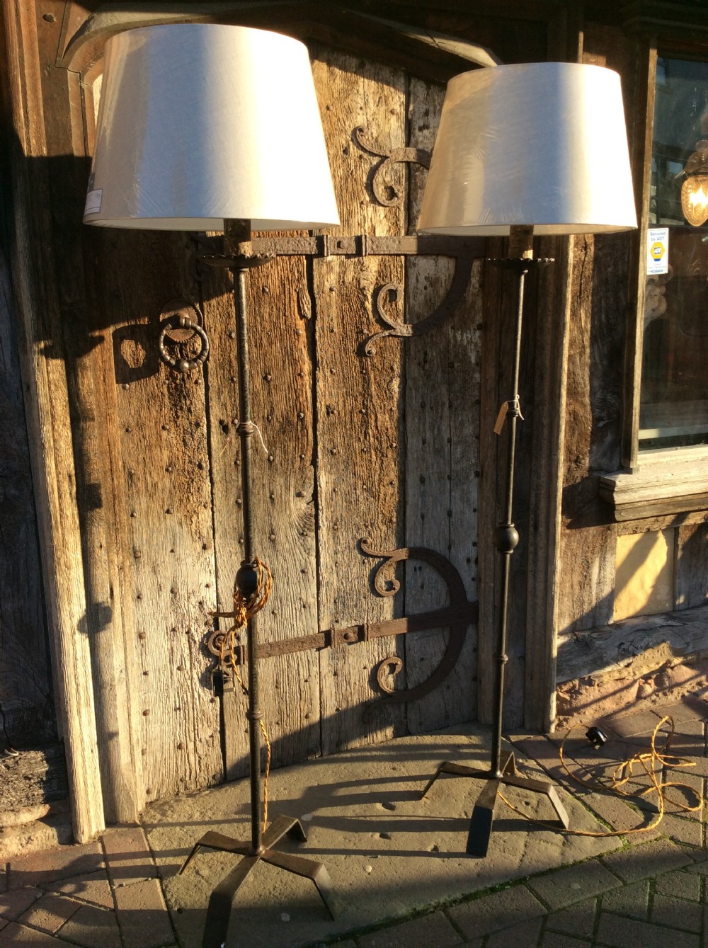 A pair of early 20thC steel standard lamps c.1900 View VI