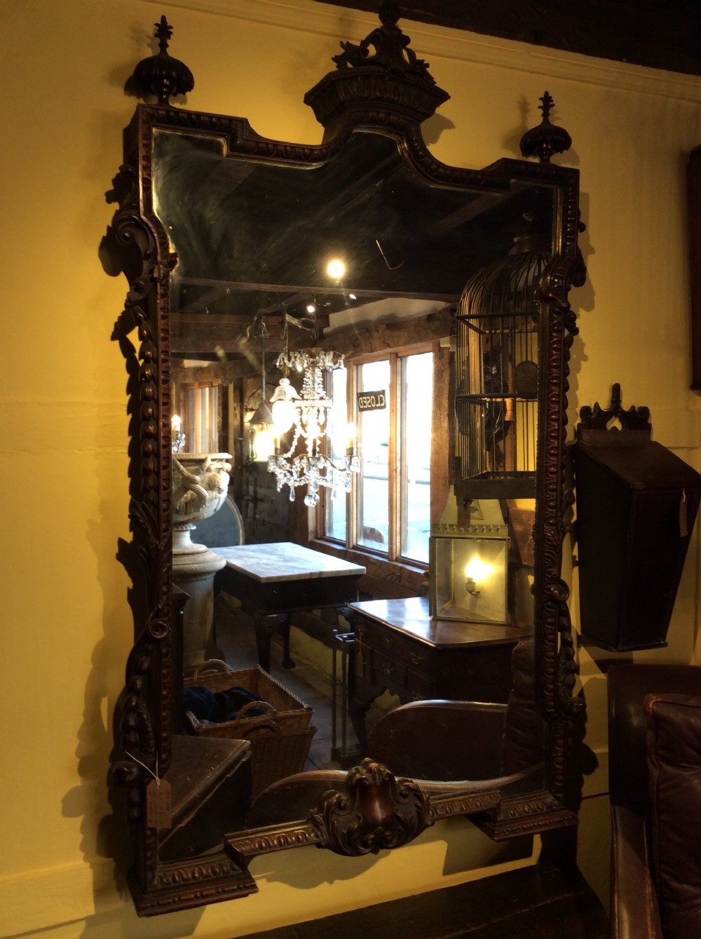 Victorian Walnut carved mirror, c.1850 View VIII