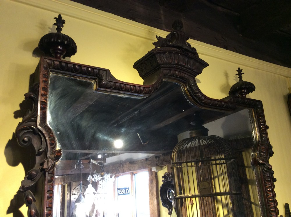 Victorian Walnut carved mirror, c.1850 View XI
