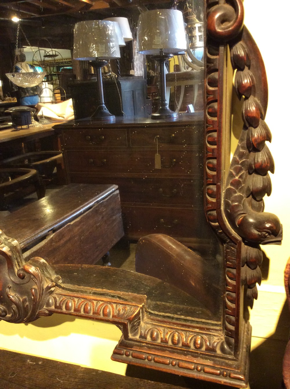 Victorian Walnut carved mirror, c.1850 View XIV