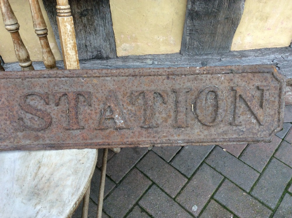 A 19thC “ Police station” sign in cast pig iron View VI