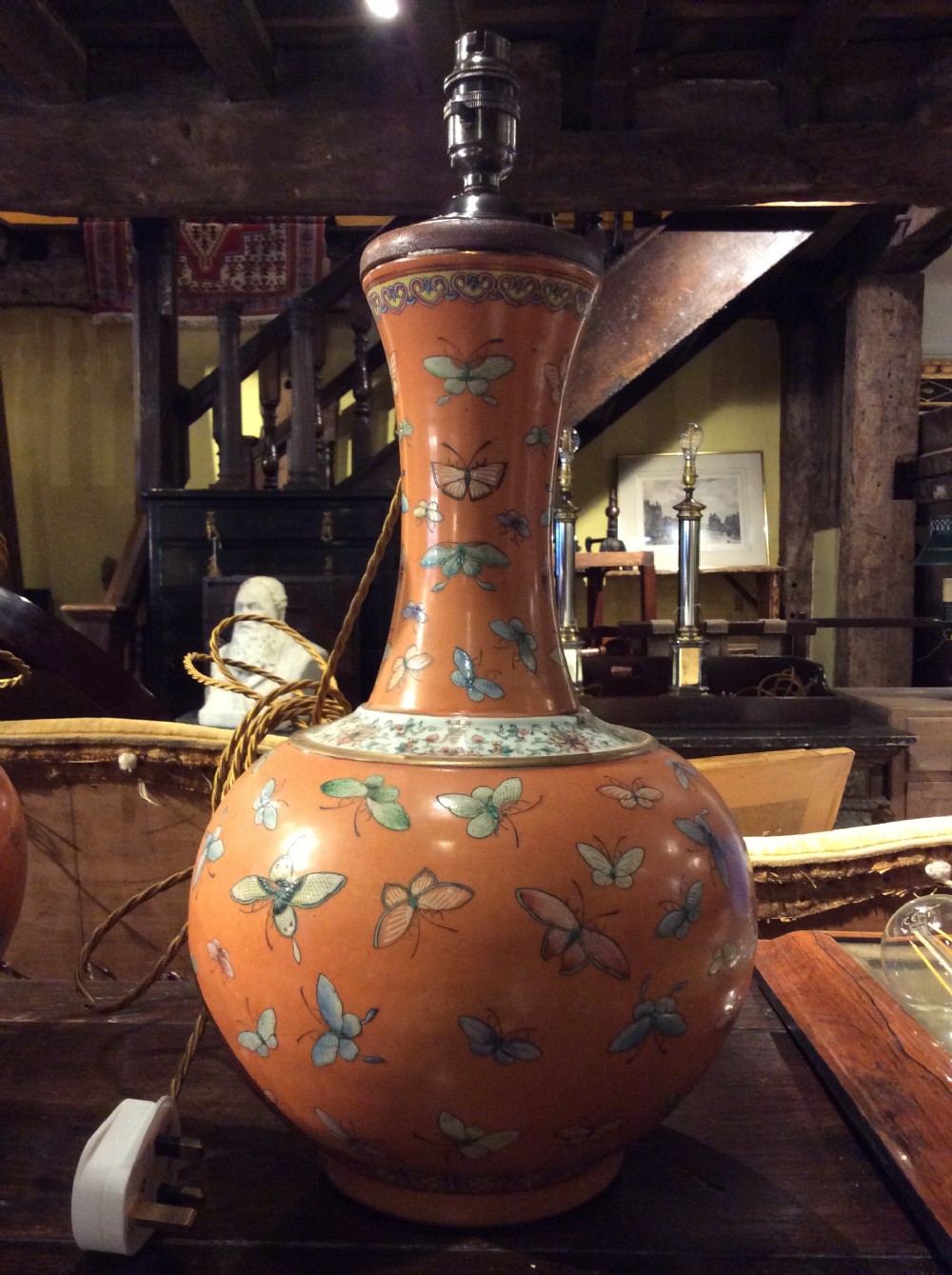 A  very near pair of lamps, both with the «  hundred butterfly » pattern   View III