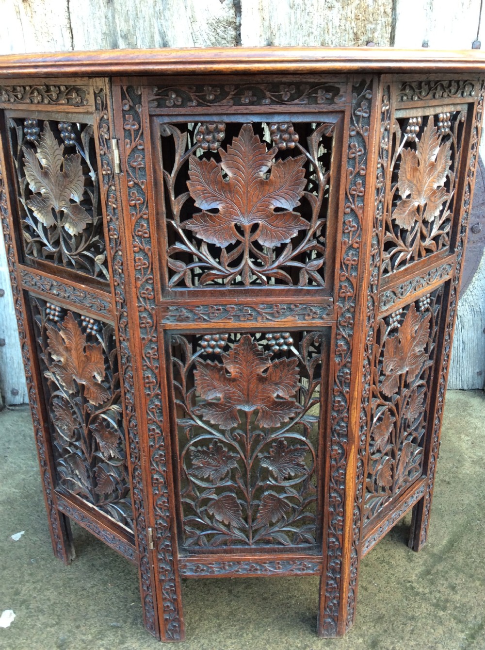 A  brass inlay Moorish folding table View XV