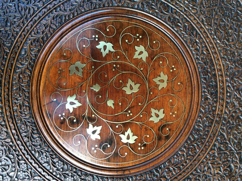 A  brass inlay Moorish folding table View XVI