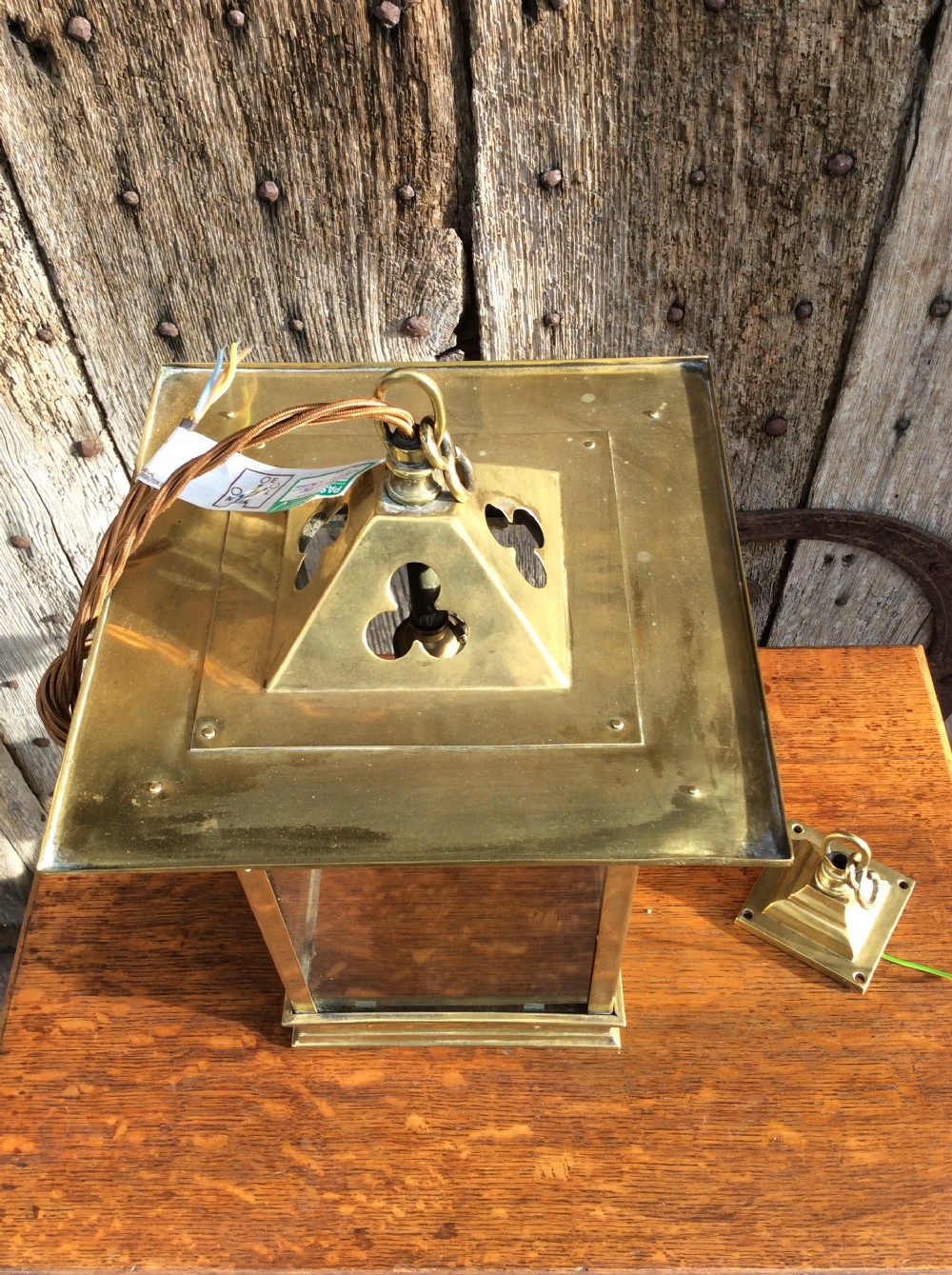 An Arts and Craft brass lantern View II