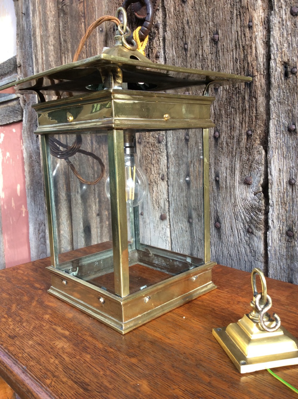 An Arts and Craft brass lantern View IV